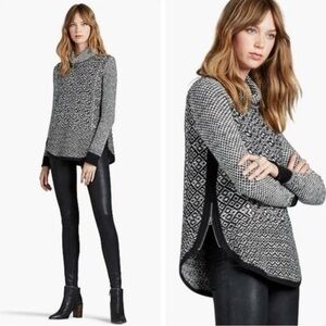 Lucky Brand Black and White Turtleneck Sweater